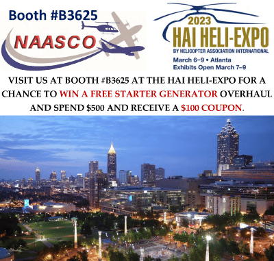 VISIT US AT BOOTH #B3625 AT THE HAI HELI-EXPO FOR A CHANCE TO WIN A FREE STARTER GENERATOR OVERHAUL AND SPEND $500 AND RECEIVE A $100 COUPON.